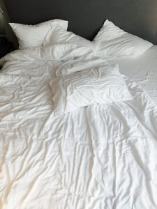 White pillows and bed linen for comfortable neck support