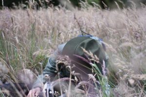 Person sleeping on side with supportive pillow