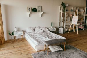 Various textured throw pillows in neutral tones